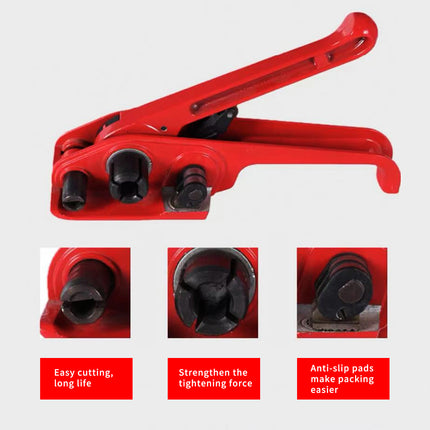 Red Strapping Tool Manual Tensioner Plastic Steel Band Packing Tightening Device