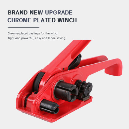 Red Strapping Tool Manual Tensioner Plastic Steel Band Packing Tightening Device