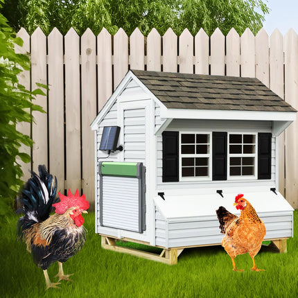 Solar Powered Automatic Chicken Coop Door Opener with Timer Light Sensor Remote