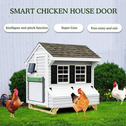 Solar Powered Automatic Chicken Coop Door Opener with Timer Light Sensor Remote