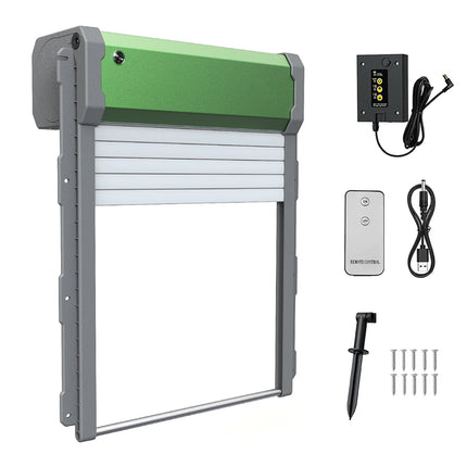 Solar Powered Automatic Chicken Coop Door Opener with Timer Light Sensor Remote