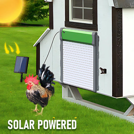 Solar Powered Automatic Chicken Coop Door Opener with Timer Light Sensor Remote