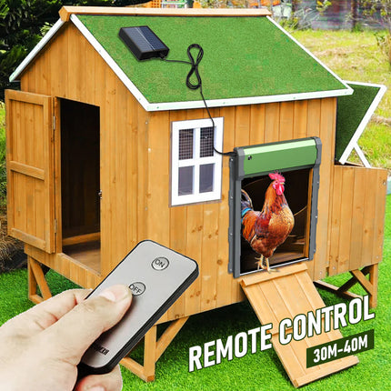 Solar Powered Automatic Chicken Coop Door Opener with Timer Light Sensor Remote