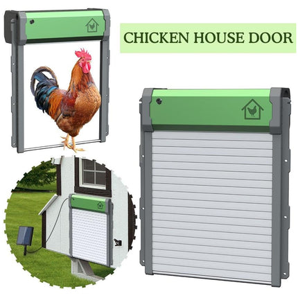 Solar Powered Automatic Chicken Coop Door Opener with Timer Light Sensor Remote
