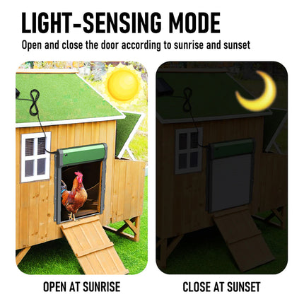 Solar Powered Automatic Chicken Coop Door Opener with Timer Light Sensor Remote
