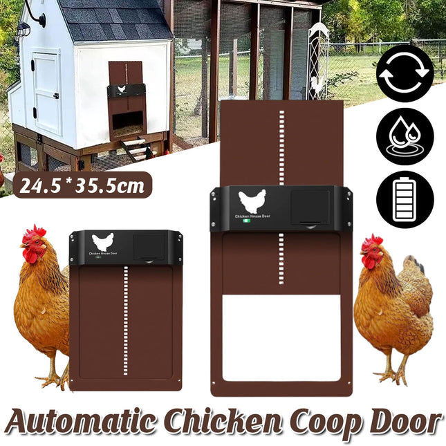 Automatic Chicken Door Coop Gate Smart Control Pet Poultry House Entry Exit