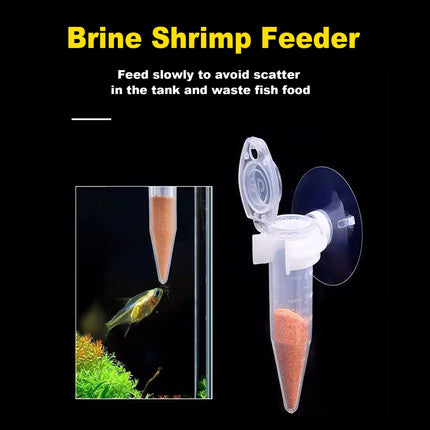 Automatic Fish Feeder Brine Shrimp Feeder Tank Wall-Mounted Easy Clean Durable