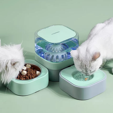 Pet Water Dispenser Double Bowl 1.8L Auto Feeder Indoor Cat Dog