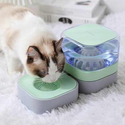 Pet Water Dispenser Double Bowl 1.8L Auto Feeder Indoor Cat Dog