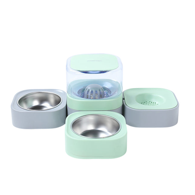 Pet Water Dispenser Double Bowl 1.8L Auto Feeder Indoor Cat Dog