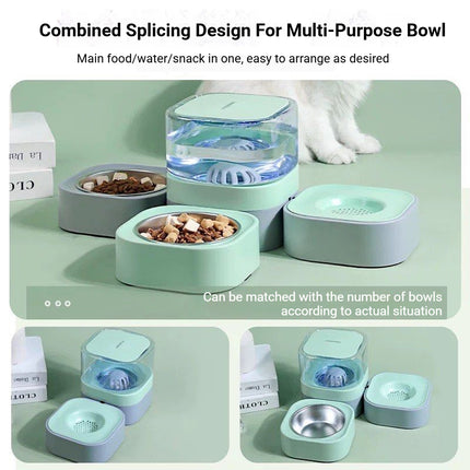 Pet Water Dispenser Double Bowl 1.8L Auto Feeder Indoor Cat Dog