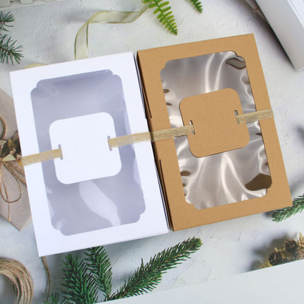 24PCS Kraft Candy Box with Clear Window Easy to Assemble Durable Gift Boxes
