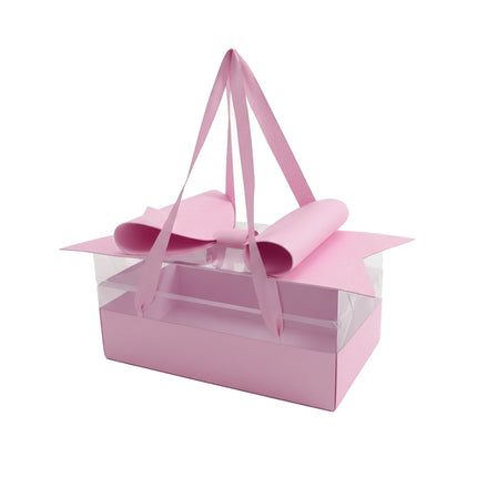 5PCS Bow Gift Box Transparent PVC Design with Ribbon Wedding Party Favor Boxes