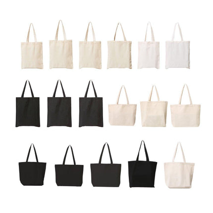 5PCS Canvas Tote Bag Cotton Blank DIY Shopping Shoulder Bags