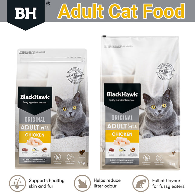 Black Hawk Original Dry Cat Food Adult Chicken 4 or 12KG