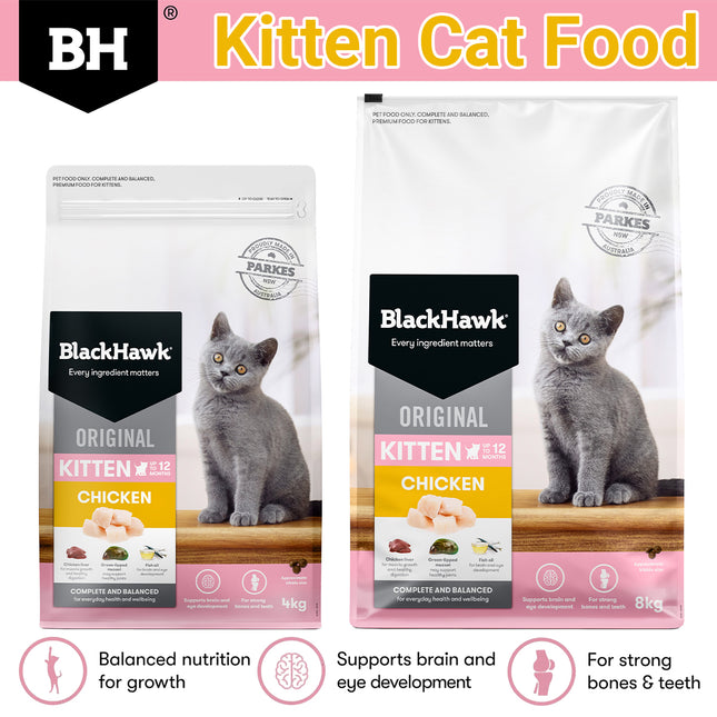 Black Hawk Original Dry Cat Food Kitten Chicken 4 or 8KG