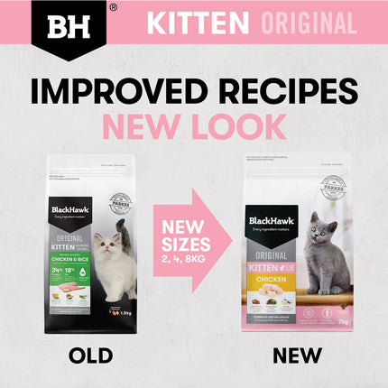 Black Hawk Original Dry Cat Food Kitten Chicken 4 or 8KG