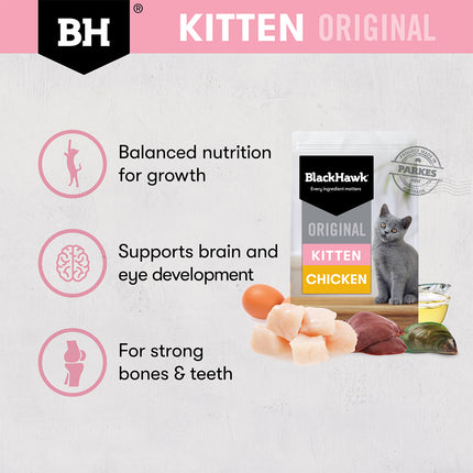 Black Hawk Original Dry Cat Food Kitten Chicken 4 or 8KG