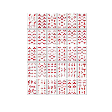 Chinese Forehead Stickers Waterproof Face Tattoo Eyebrow Makeup Decal Children - Aimall