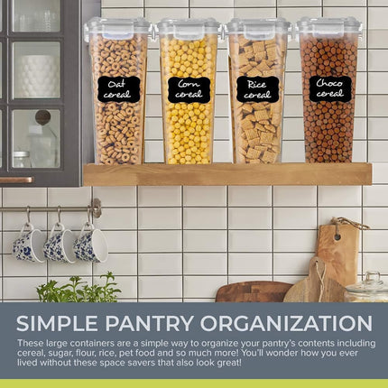 Food Storage Jar Set 4PCS Kitchen Grain Container Airtight Cereal Canister Box