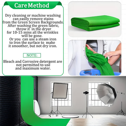 Professional Photography Background Cloth Wrinkle Resistant Durable Green/Black