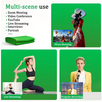 Professional Photography Background Cloth Wrinkle Resistant Durable Green/Black