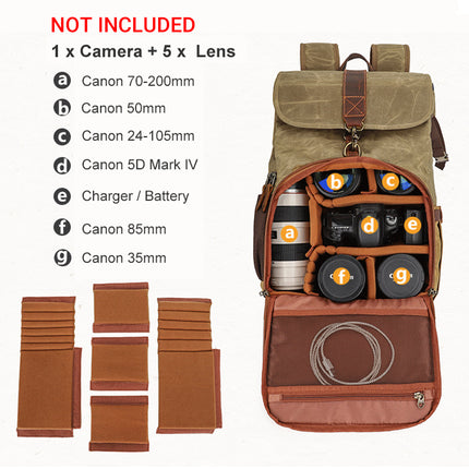 Large Capacity DSLR Camera Backpack Waterproof Durable for Cameras Photograph