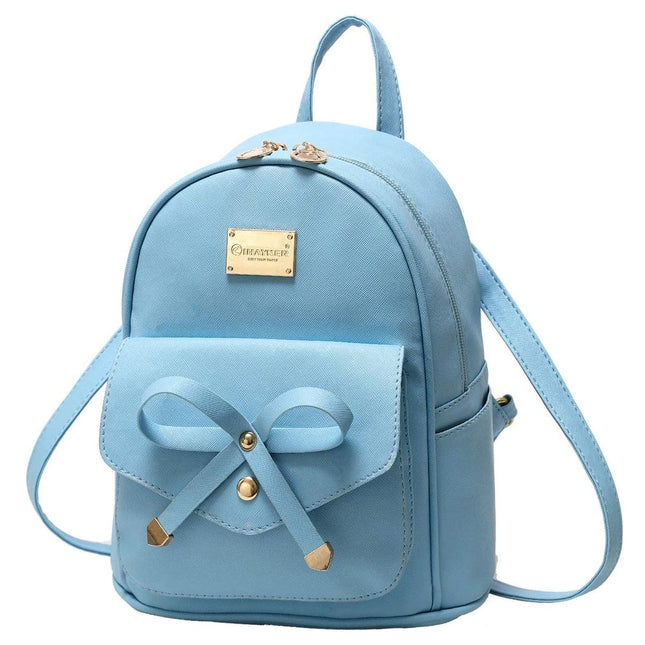 Blue Butterfly Shoulder Bag Student Schoolbag Backpack Travel Tote for Girls