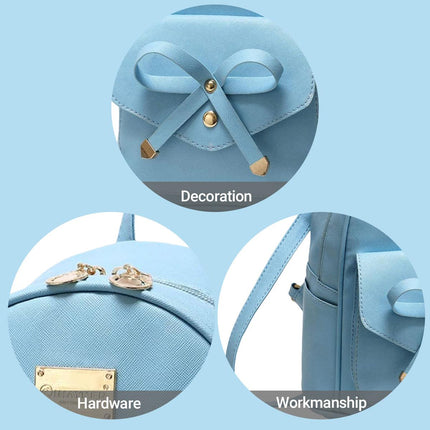 Blue Butterfly Shoulder Bag Student Schoolbag Backpack Travel Tote for Girls