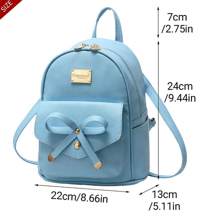 Blue Butterfly Shoulder Bag Student Schoolbag Backpack Travel Tote for Girls