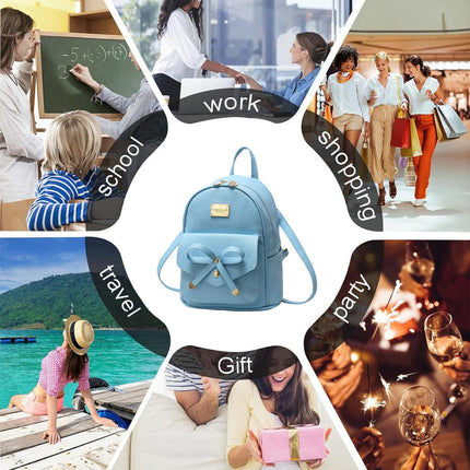 Blue Butterfly Shoulder Bag Student Schoolbag Backpack Travel Tote for Girls