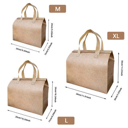 50PCS Thermal Insulated Takeaway Bags with Handles Food Delivery Packaging Bags