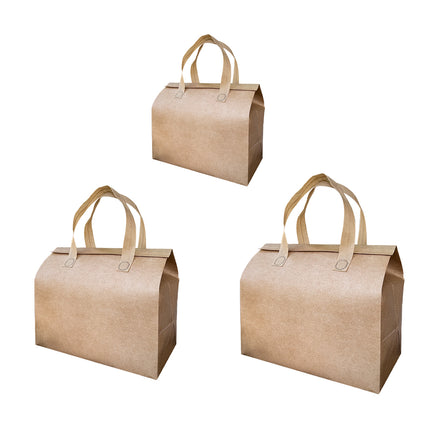 50PCS Thermal Insulated Takeaway Bags with Handles Food Delivery Packaging Bags