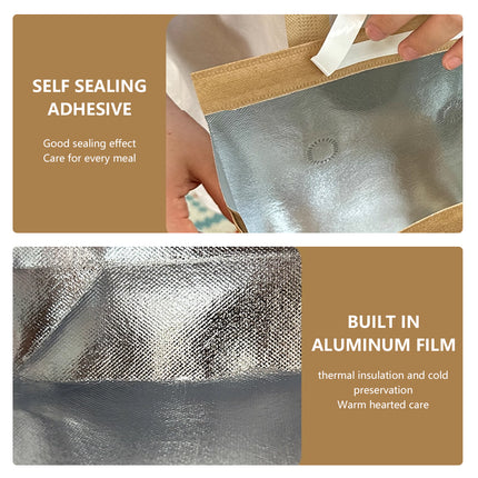 50PCS Thermal Insulated Takeaway Bags with Handles Food Delivery Packaging Bags