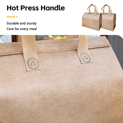 50PCS Thermal Insulated Takeaway Bags with Handles Food Delivery Packaging Bags