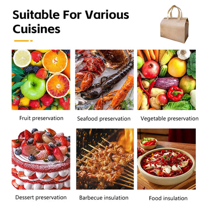 50PCS Thermal Insulated Takeaway Bags with Handles Food Delivery Packaging Bags