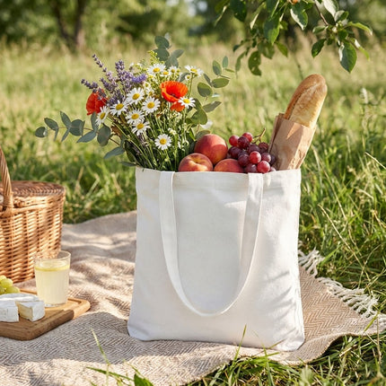 Blank Canvas Tote Bags 10 Pack Long Shoulder Straps