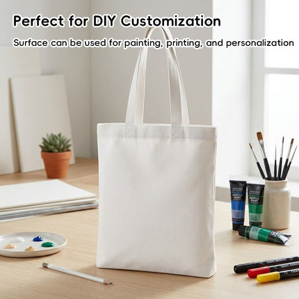Blank Canvas Tote Bags 10 Pack Long Shoulder Straps