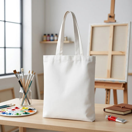 Blank Canvas Tote Bags 10 Pack Long Shoulder Straps