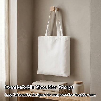 Blank Canvas Tote Bags 10 Pack Long Shoulder Straps