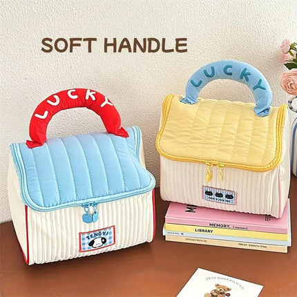 Cute Cabin Cosmetic Bag Large Capacity Portable Travel Storage Handheld Wash Bag