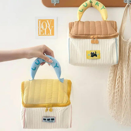 Cute Cabin Cosmetic Bag Large Capacity Portable Travel Storage Handheld Wash Bag