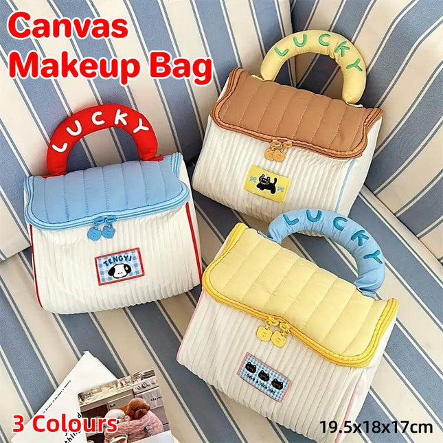 Cute Cabin Cosmetic Bag Large Capacity Portable Travel Storage Handheld Wash Bag