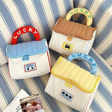 Cute Cabin Cosmetic Bag Large Capacity Portable Travel Storage Handheld Wash Bag