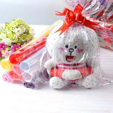 Clear Heart Print Plush Gift Bags 100 Pack 28x40cm