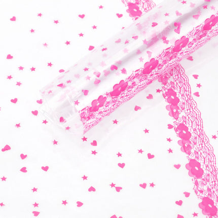 Clear Heart Print Plush Gift Bags 100 Pack 28x40cm