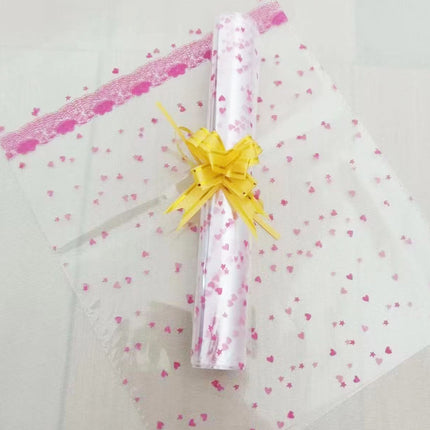 Clear Heart Print Plush Gift Bags 100 Pack 28x40cm