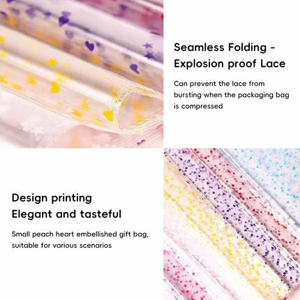 Clear Heart Print Plush Gift Bags 100 Pack 28x40cm