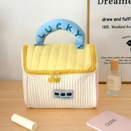 Cute Cabin Cosmetic Bag Large Capacity Portable Travel Storage Handheld Wash Bag