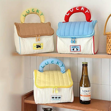 Cute Cabin Cosmetic Bag Large Capacity Portable Travel Storage Handheld Wash Bag